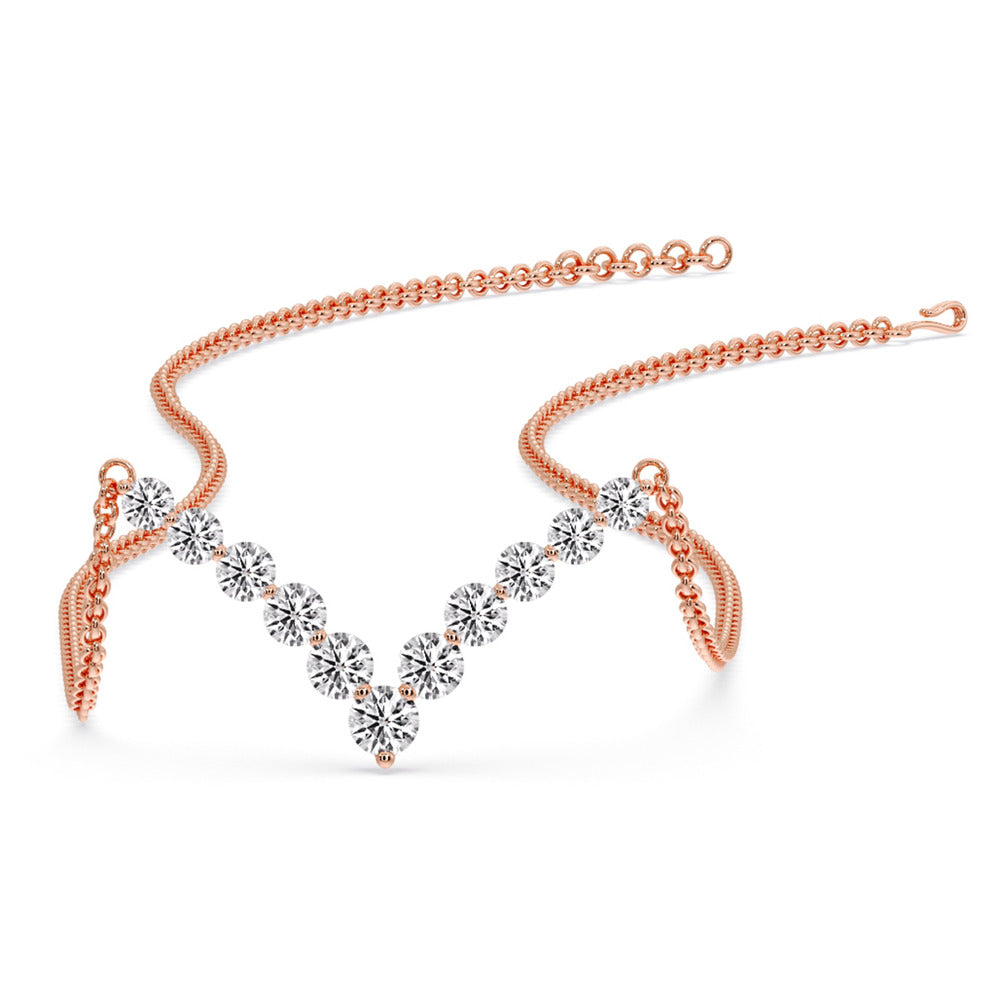 Round Graduated V-Necklace