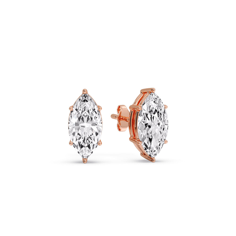 Marquise Diamond 6 Prong Stud Earrings