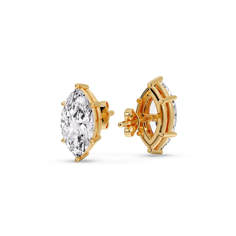 Marquise Diamond 6 Prong Stud Earrings