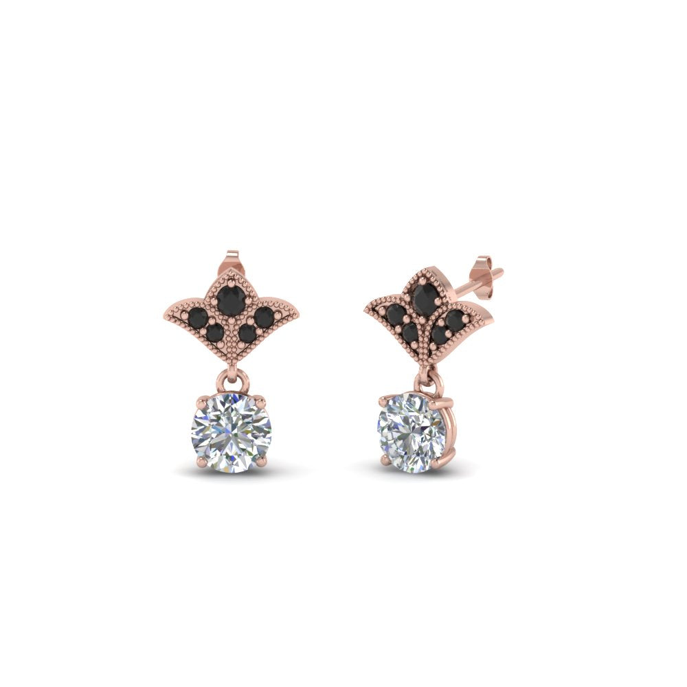 Art Deco Inspired Round Drop Earring Half Carat