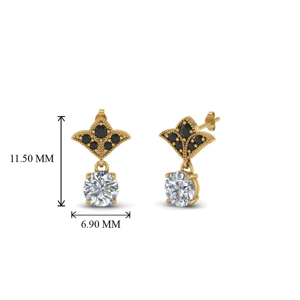 Art Deco Inspired Round Drop Earring Half Carat