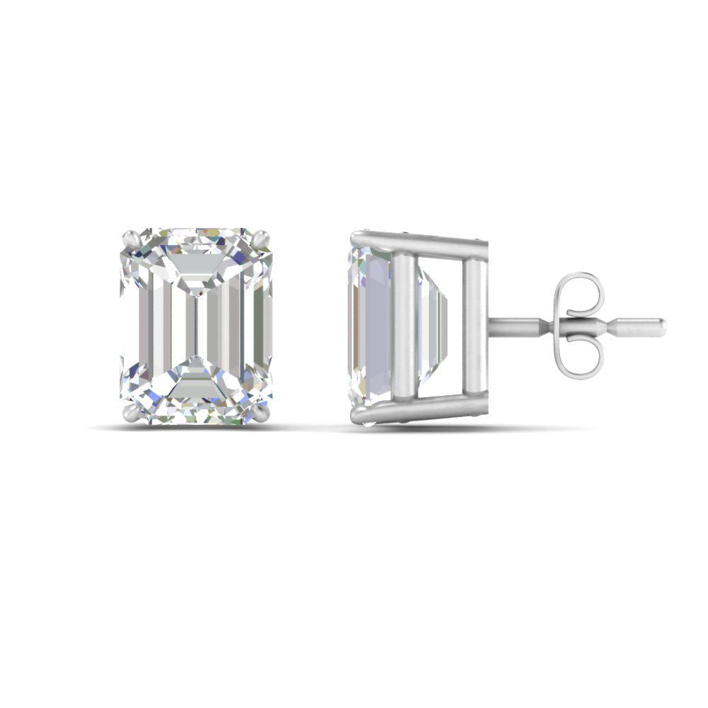 Emerald Cut Diamond Stud Earrings