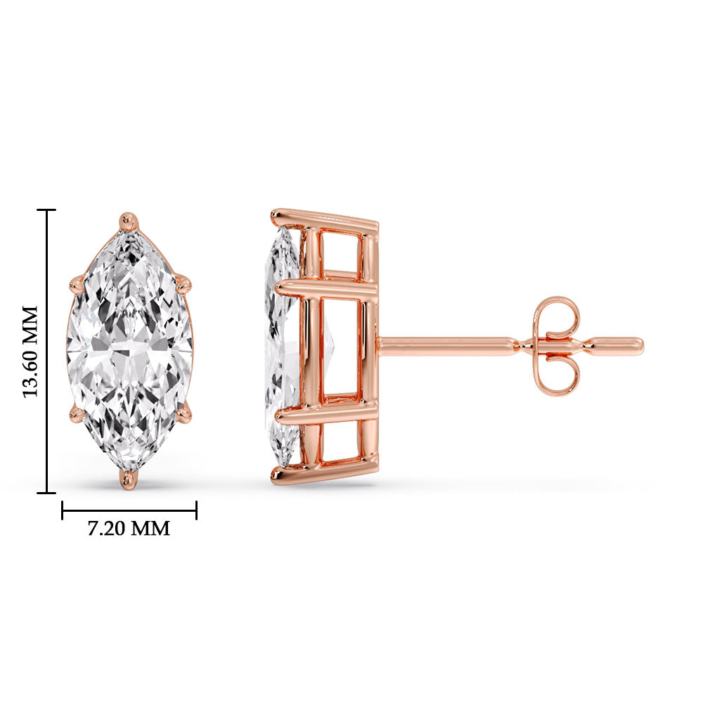 Marquise Diamond 6 Prong Stud Earrings