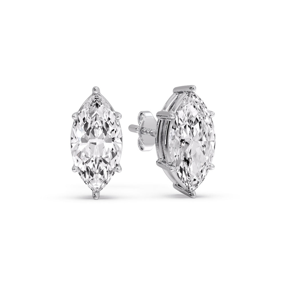 Marquise Diamond 6 Prong Stud Earrings