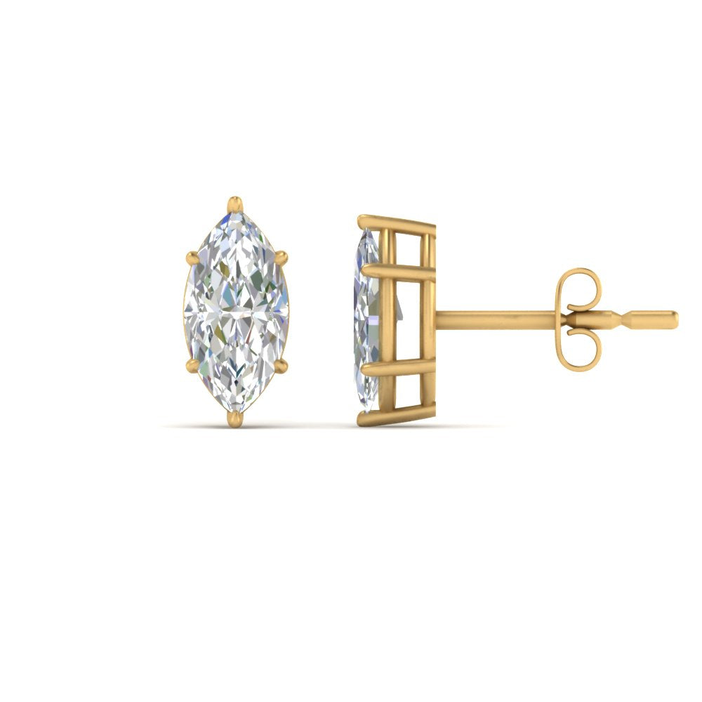 Marquise Diamond 6 Prong Stud Earrings