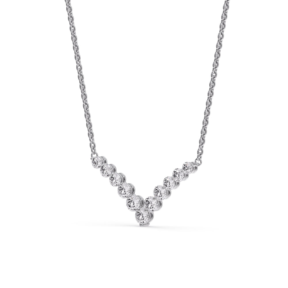 Round Graduated V-Necklace