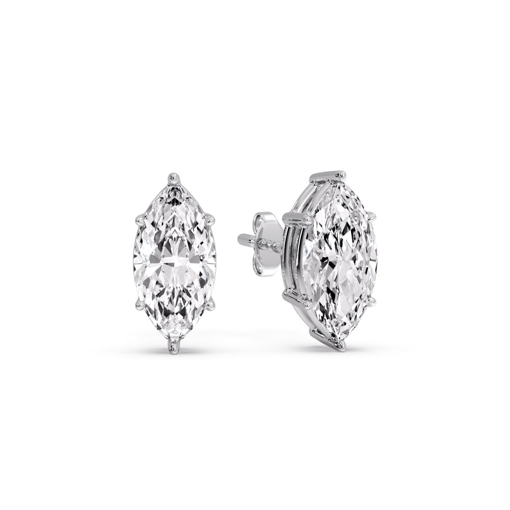 Marquise Diamond 6 Prong Stud Earrings