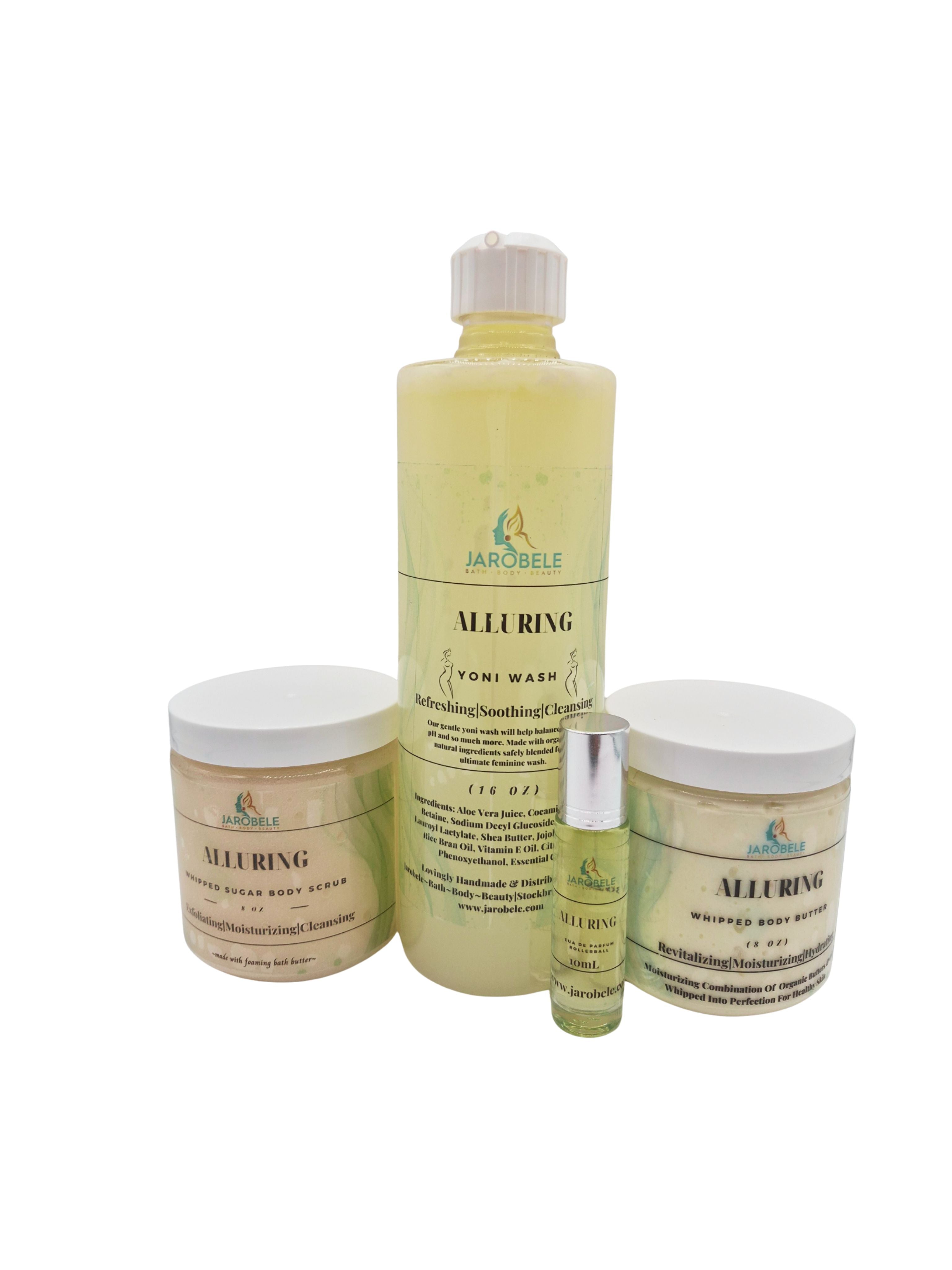 Yoni Wash-16 oz
Sugar Scrub-8 oz
Body Butter-8 oz
Rollerball-10 ml