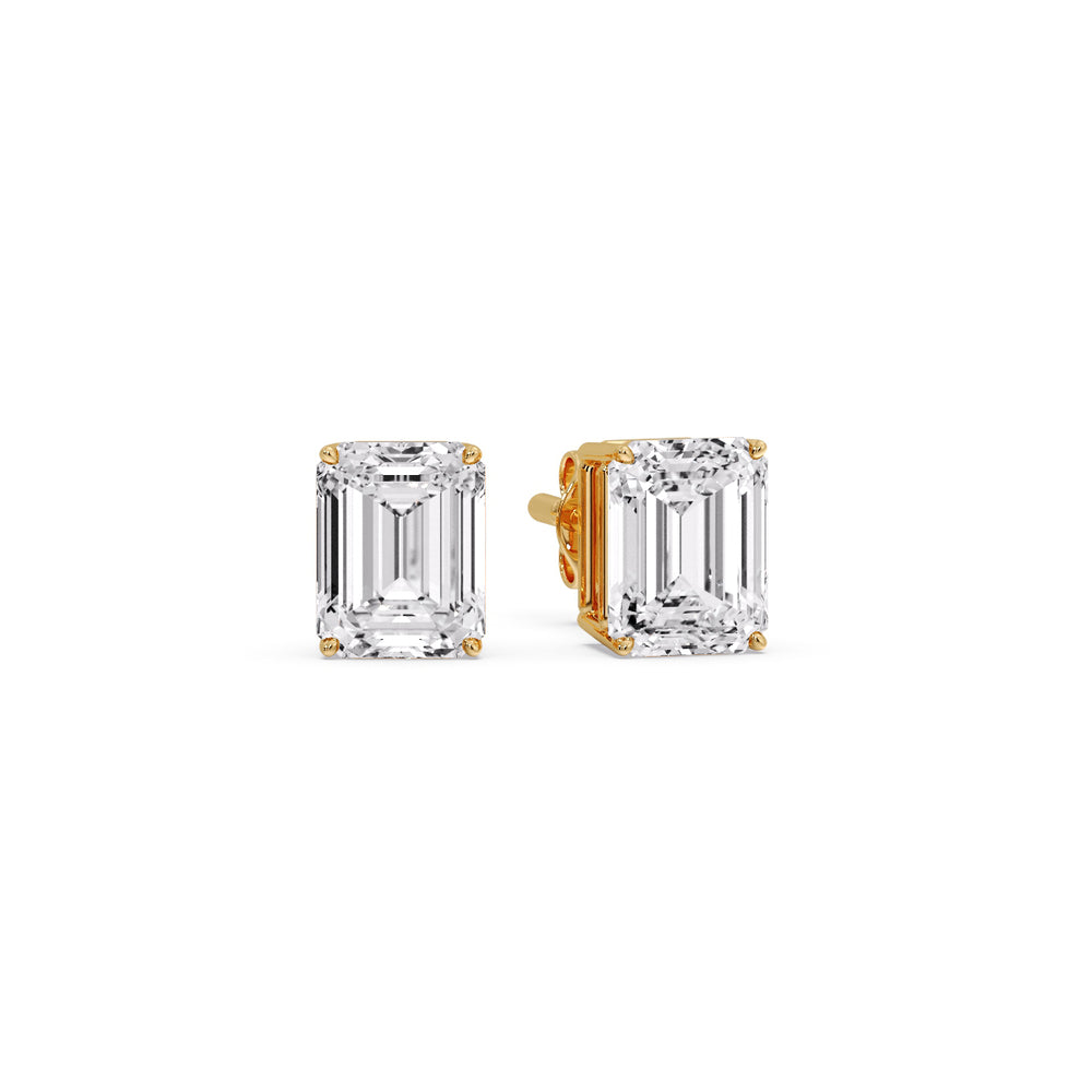 Emerald Cut Diamond Stud Earrings