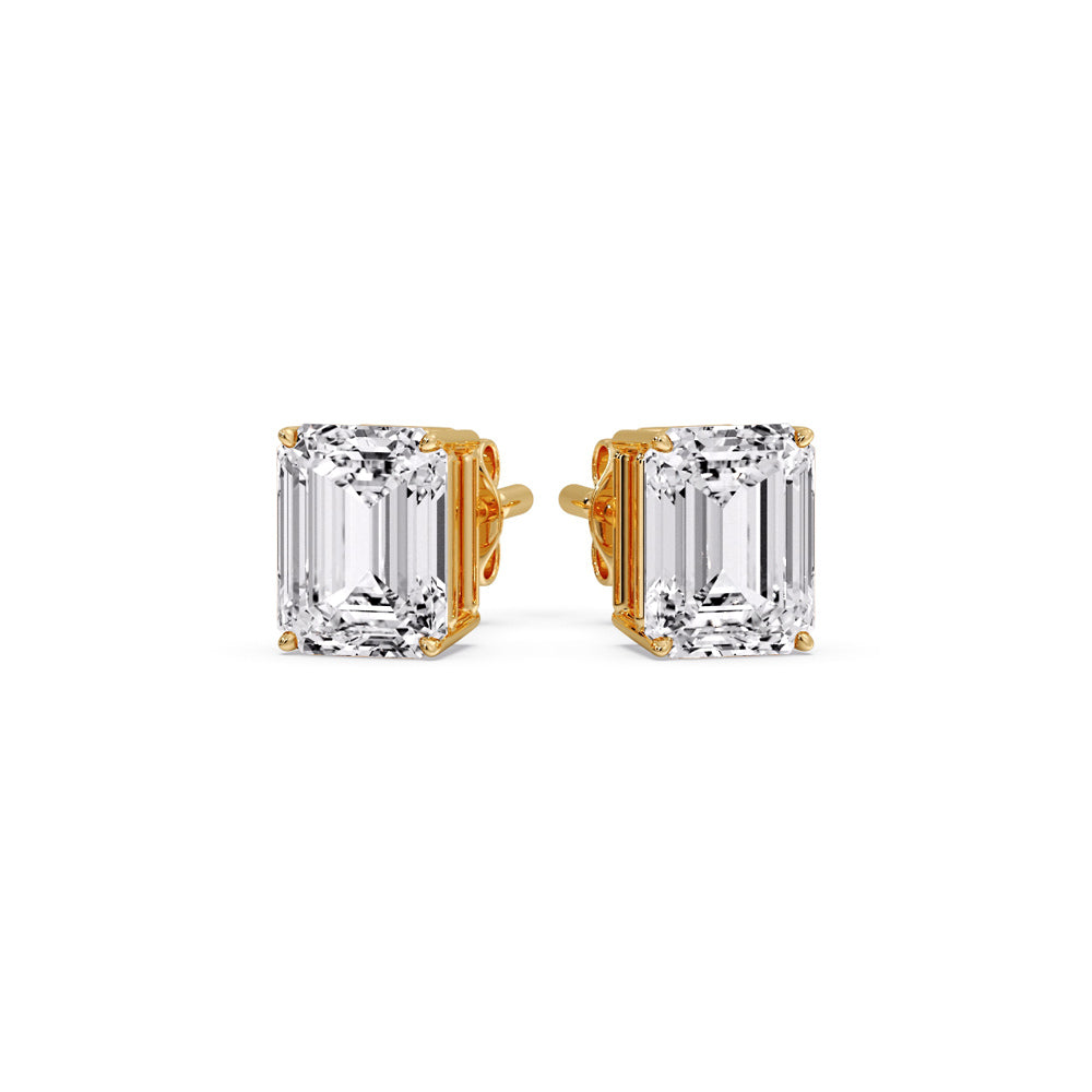Emerald Cut Diamond Stud Earrings