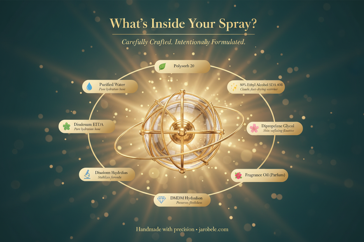 Jarobele Body Spray 3D Ingredients