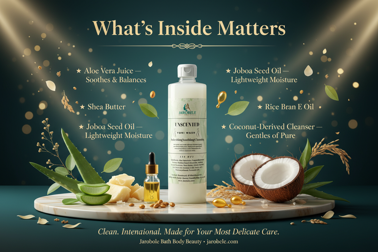 Jarobele Yoni Wash Ingredients Banner