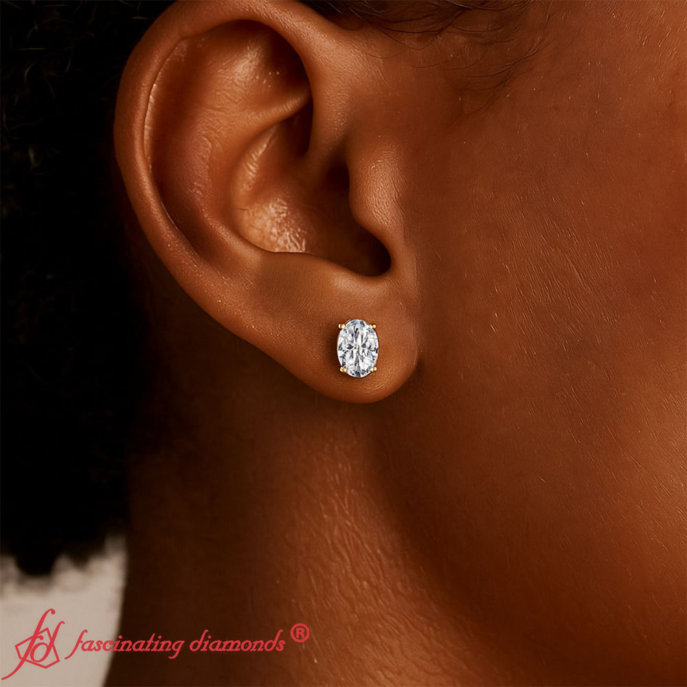 Stud Earring Basket Oval Shaped