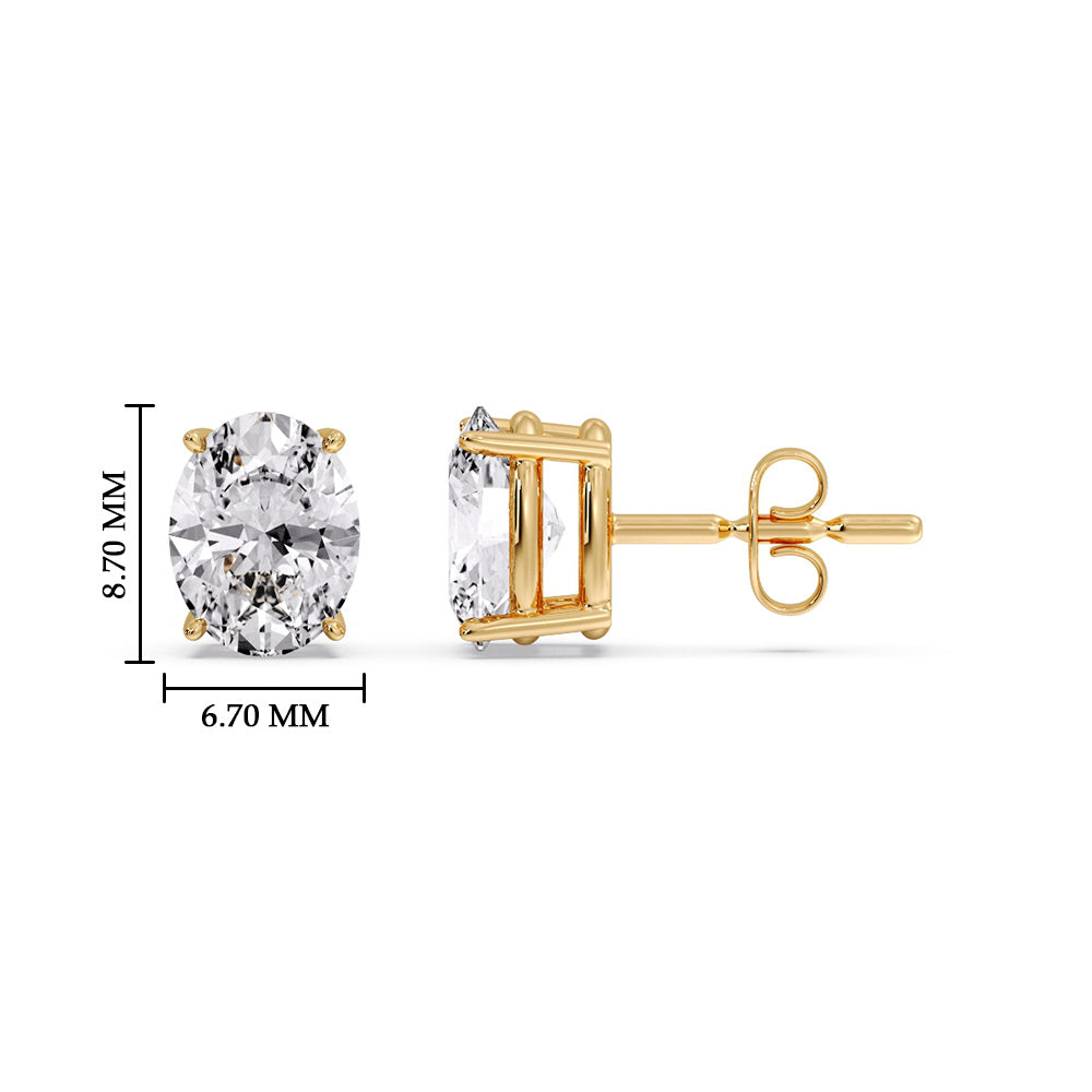 Stud Earring Basket Oval Shaped